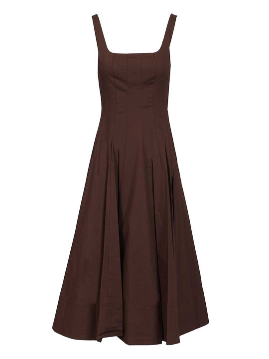 Wells Cotton Popelin Dress Dresses Brown