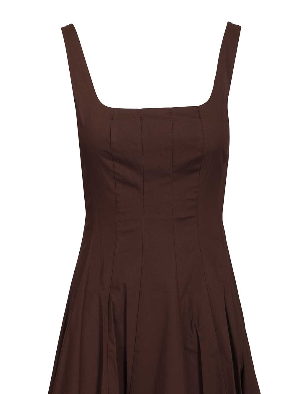 Staud Wells Cotton Popelin Dress Dresses - Brown | c7eaef1cc2568b7b82a922333e7b0b453b53e925