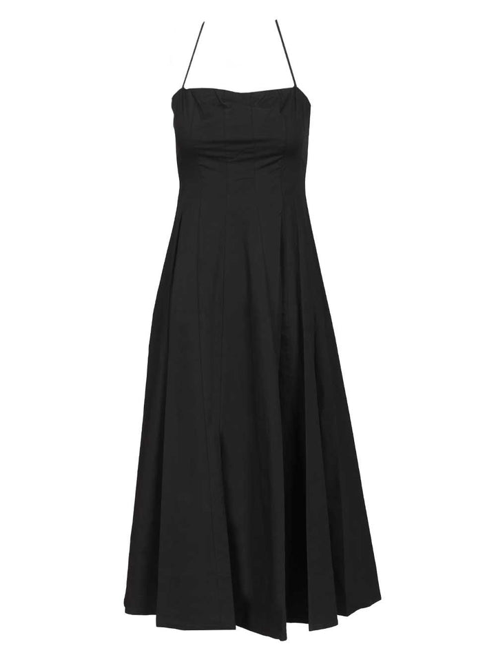 Staud Wylie Cotton Popeline Spaghetti Strap Midi Dress Dresses - Black | 11c1a967e4a5ae54c8ec2e0d17e126fea7c1ccff