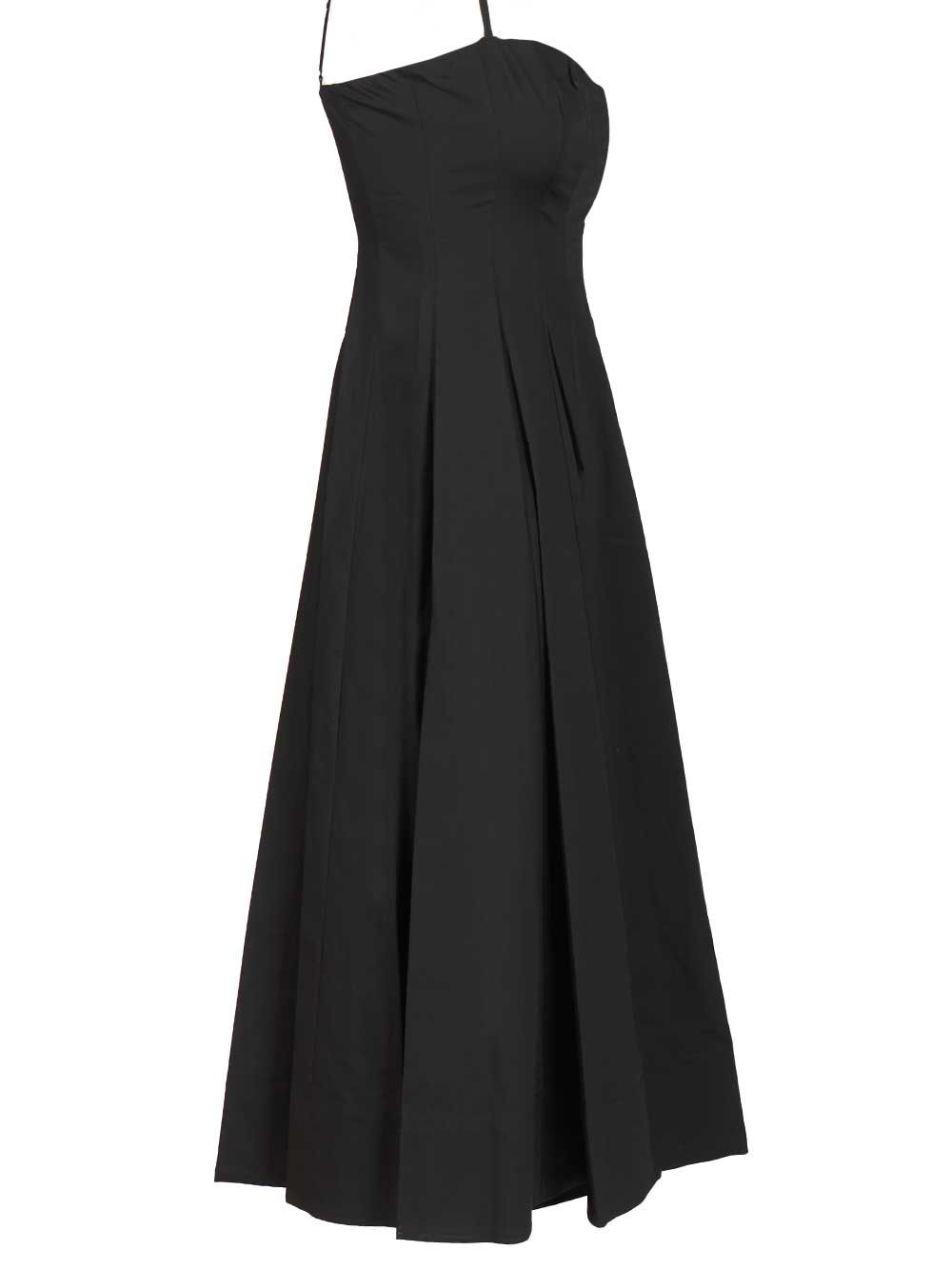 Staud Wylie Cotton Popeline Spaghetti Strap Midi Dress Dresses - Black | 3495b1ad8d4350f4866f390886c9d191351b3aeb