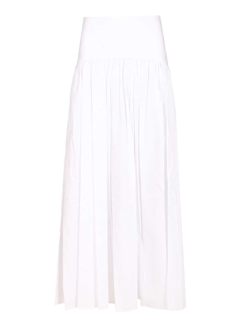 Staud Procida Cotton Popeline Maxi Skirt Skirts - White | 894ec5acd042cde511a00ec6ac091effc8a819fc