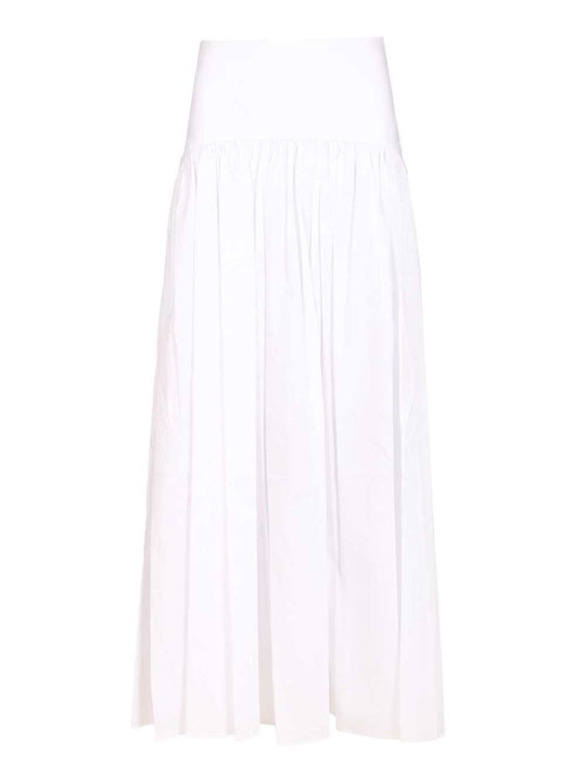 Procida Cotton Popeline Maxi Skirt Skirts White