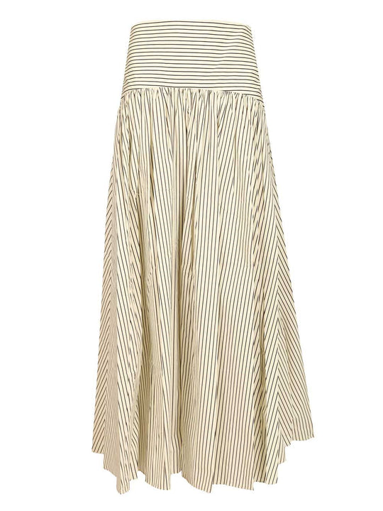 Procida Cotton Popeline Micro Stripes Maxi Skirt Skirts Multicolor