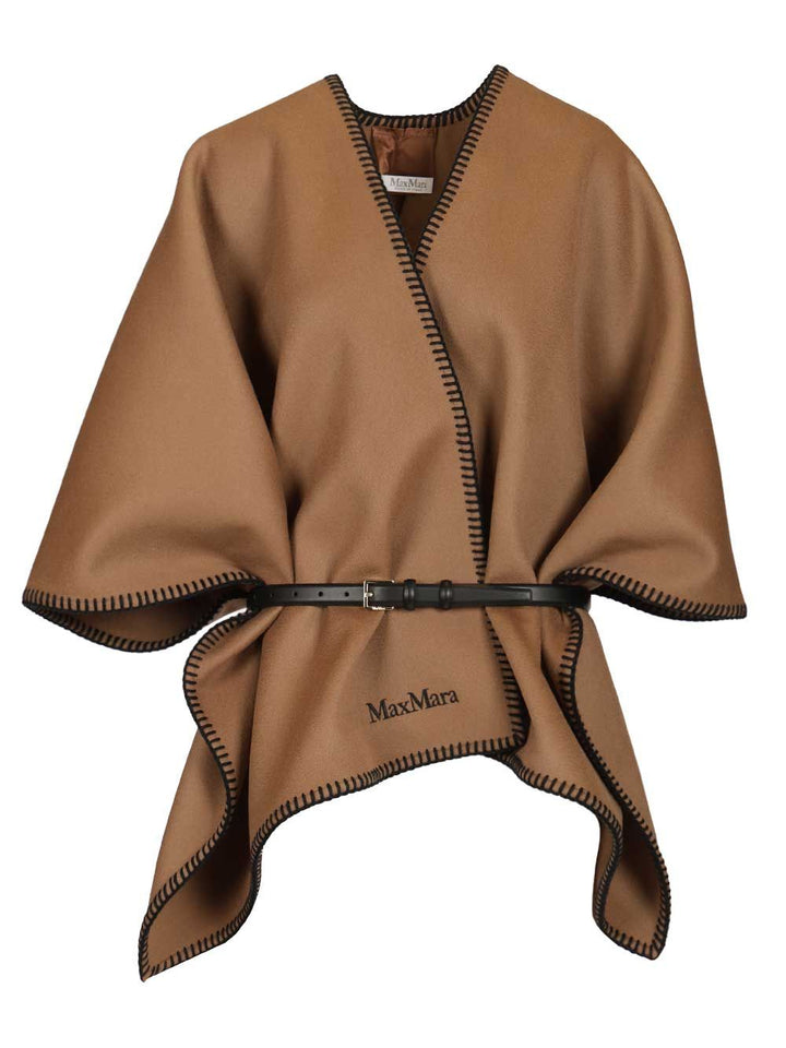 Max Mara Wool And Cashmere Cape Coats - Brown | 8e650a6e36213a9eb4c2c583d886f836aeffd31a