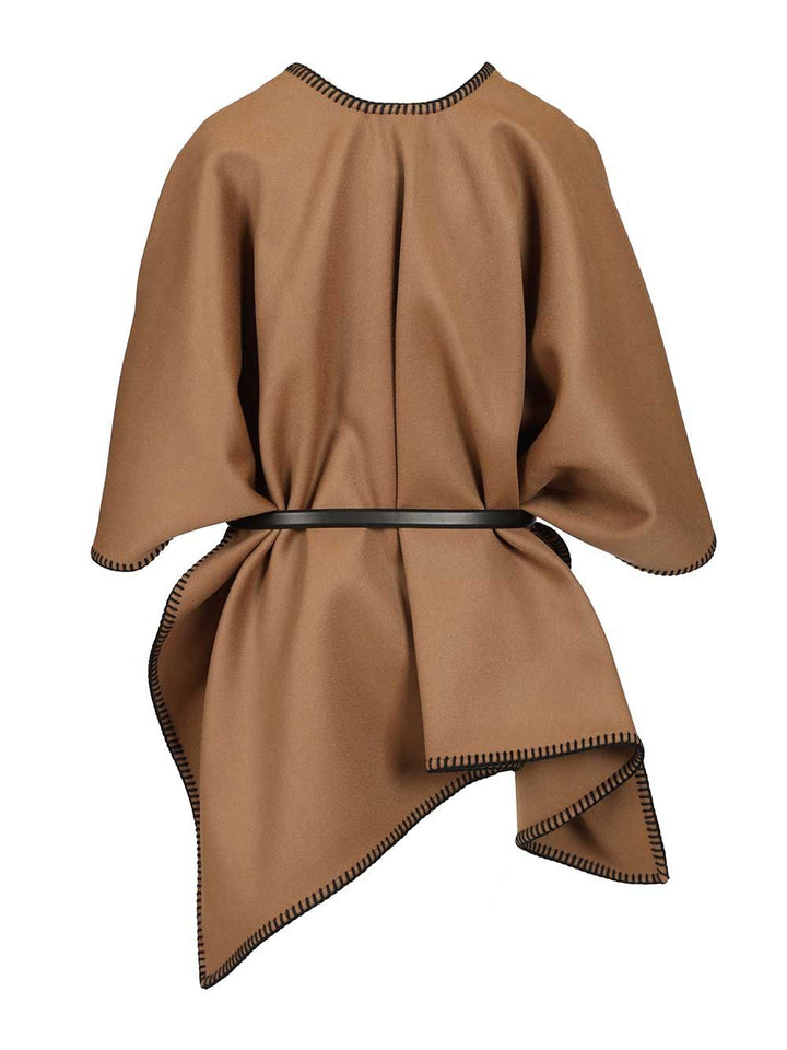 Max Mara Wool And Cashmere Cape Coats - Brown | 2c0dc4075368b35e03c3491421afe3f144ccf083