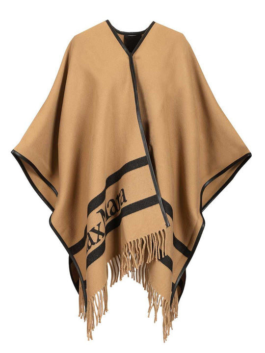 Aris Wool Poncho Coats Beige