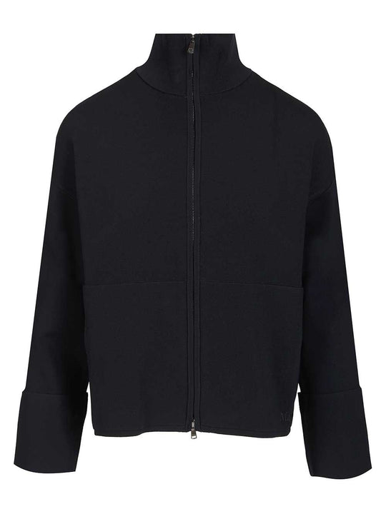 Cardigan In Viscose Crepe Sweatshirts Blue