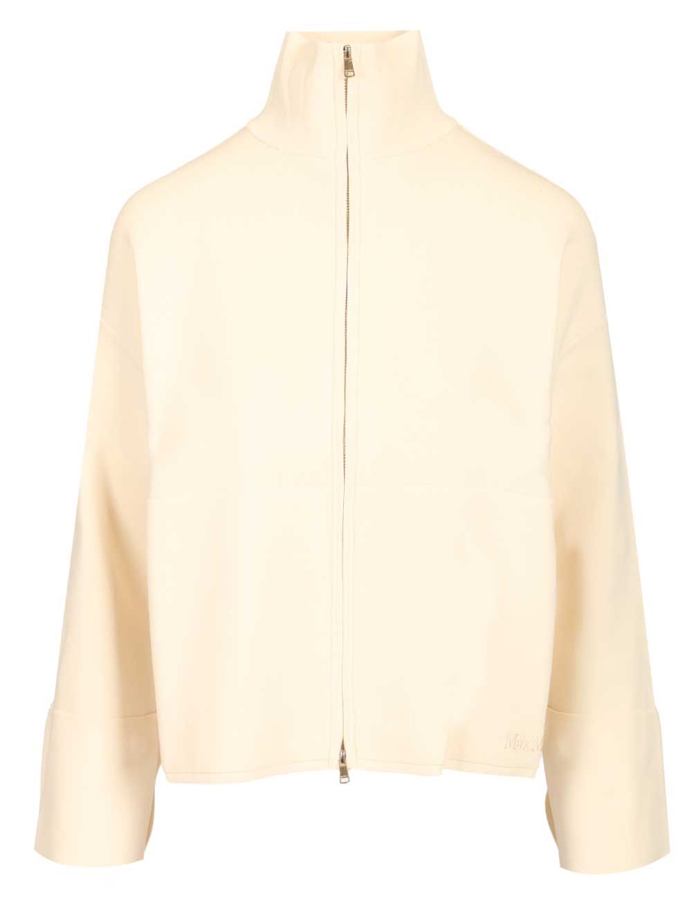 Max Mara Cardigan In Viscose Crepe Sweatshirts - White | e72f1bacf15e8ac7f5c19c628f91e969ba949b84