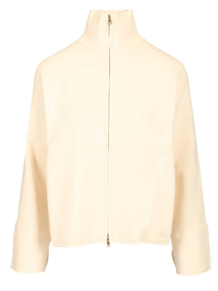 Max Mara Cardigan In Viscose Crepe Sweatshirts - White | e72f1bacf15e8ac7f5c19c628f91e969ba949b84
