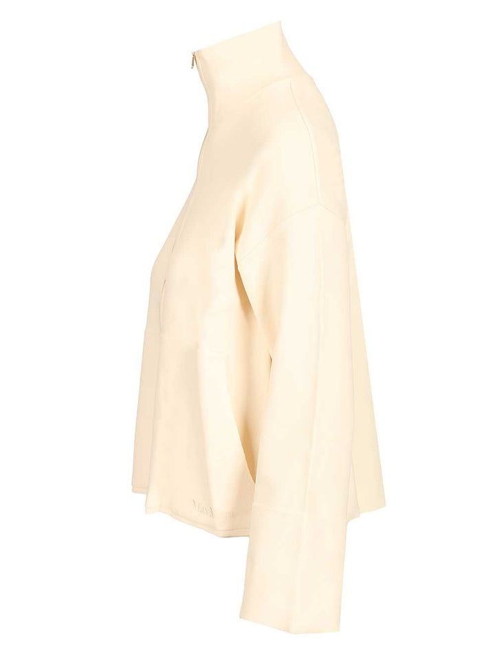 Max Mara Cardigan In Viscose Crepe Sweatshirts - White | bee724fa23eae23392576f7e2136419a0b15a184