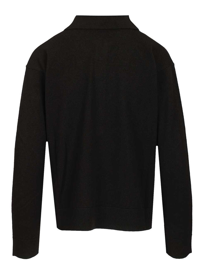 'S Max Mara Frisia Wool Polo Shirt Knitwear - Black | 886d213017817454bbc6df471b38e8fb17c3967a