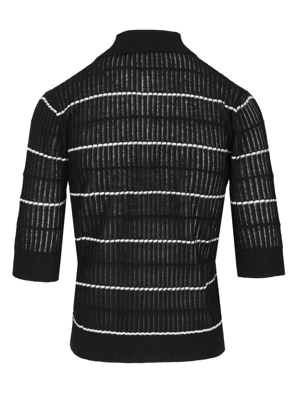 Max Mara Studio Sweater In Wool And Silk Yarn Polo shirt - Blue | 8ac7d5b6190fcbce0d11eef3a3c3885662fa9bc1