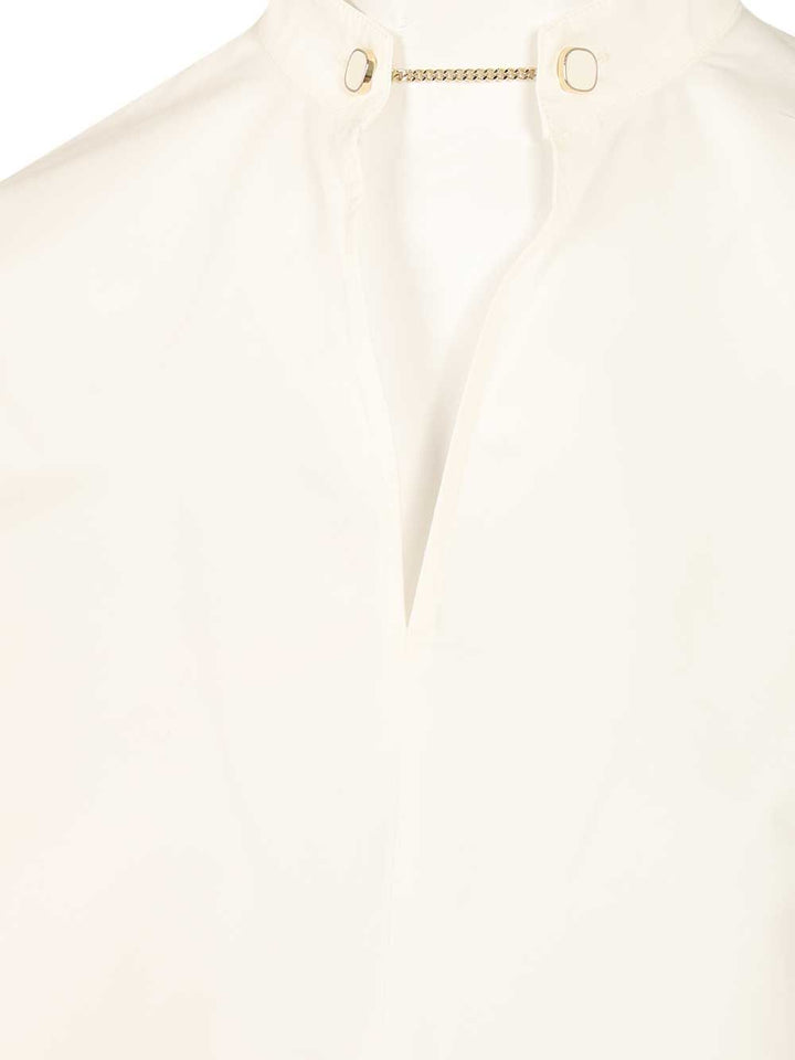 Max Mara Studio Cotton Satin Blouse Shirts - White | fa385e8fbf8e326435b2db5573ffa18750a45df2