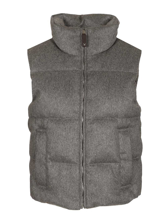 Cashmere Padded Vest Coats Grey