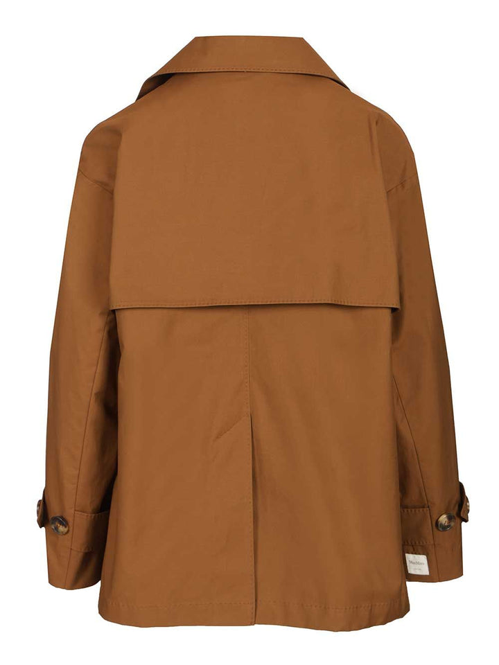 Max Mara The Cube Short Double-Breasted Trench Coat In Water-Repellent Cotton Coats - Brown | b36bffd2d669135a004a77c4064c554206ff2ce6