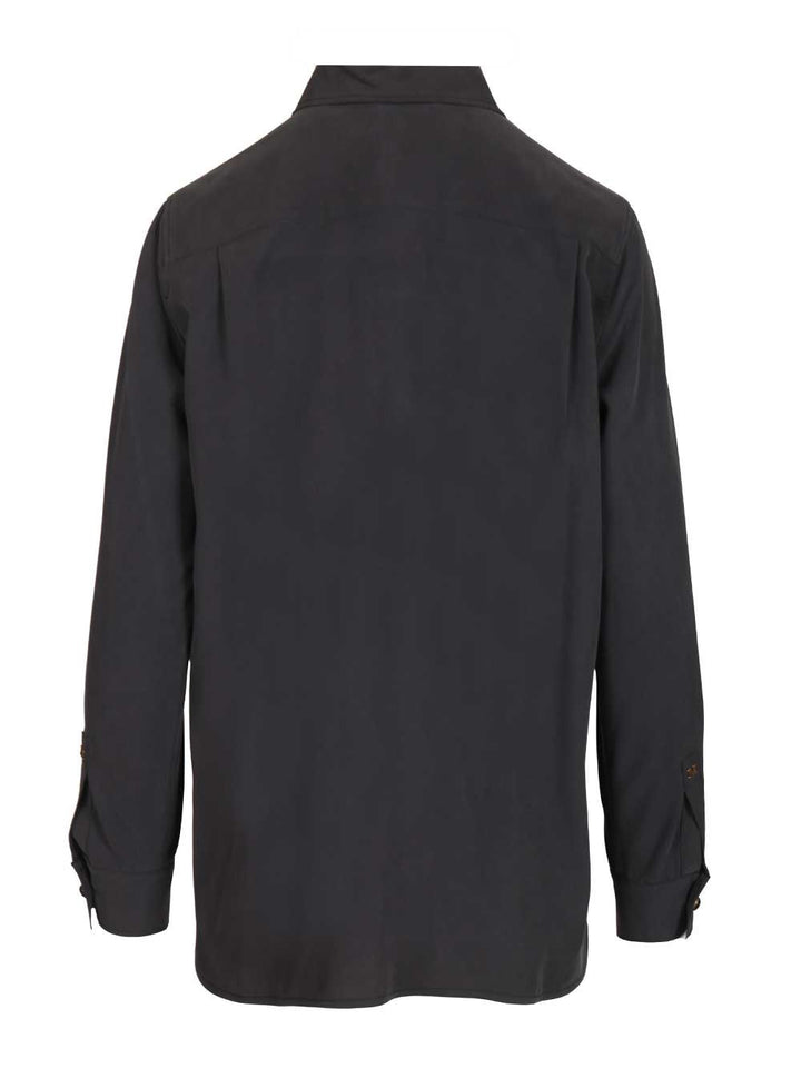 Max Mara Siamese Shirt In Washed Silk Shirts - Blue | dc58d224920d9420ad8866d243b3e3949998d82f
