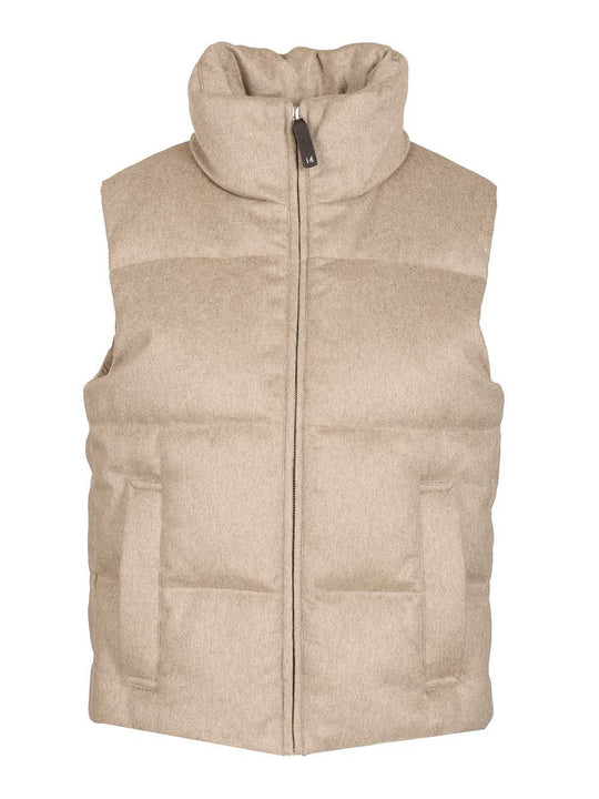 Cashmere Padded Vest Coats Beige
