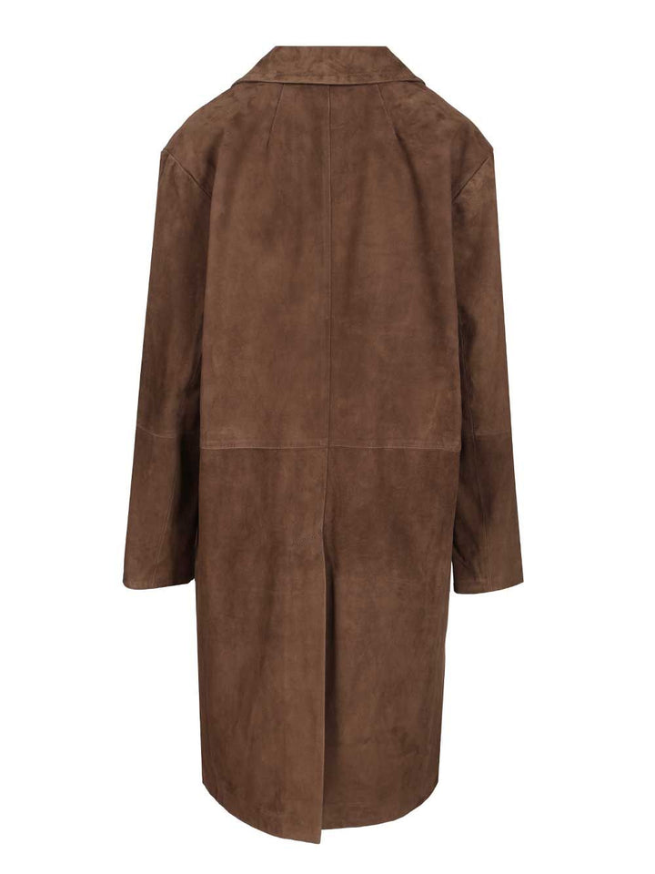 'S Max Mara Suede Overcoat Jackets - Brown | e2cbc1084df521b13e58b9cd3dde93abb79b0140