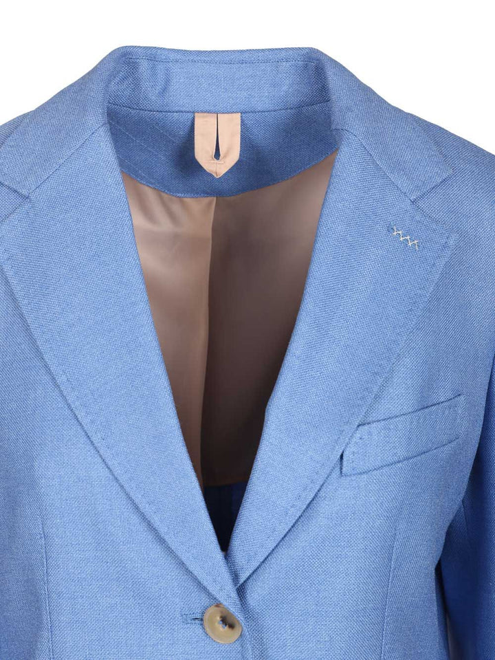 Max Mara Single-Breasted Wool And Silk Canvas Blazer Jackets - Light blue | 11b620fff13633bd81ceb3367a92931b7f232881