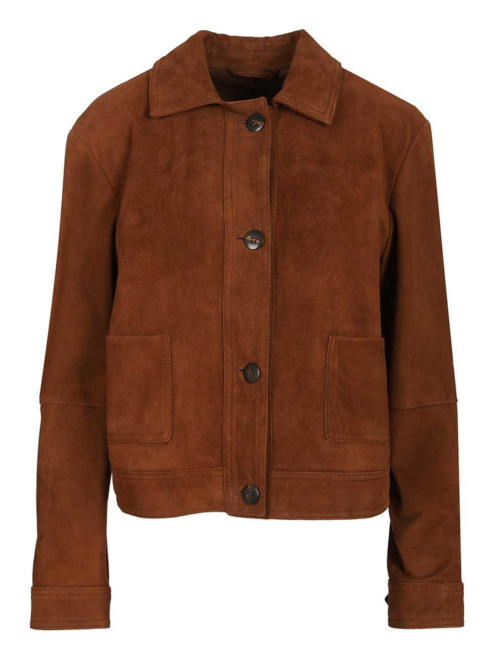 Max Mara Studio Boxy Suede Jacket Jackets - Brown | ef5823276941514759c58cffa8977e71a4247819