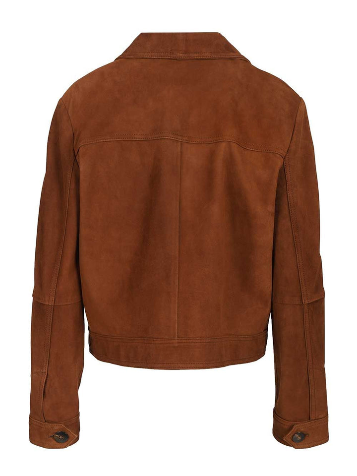 Max Mara Studio Boxy Suede Jacket Jackets - Brown | a6adca71bc238d4ccc50ea01c8e65d5d53293099