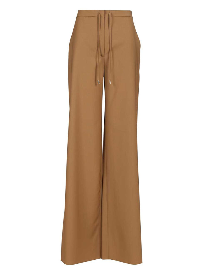 Max Mara Studio Wool Canvas Jogging Trousers - Beige | 0412c3ce536599b5f04a85d13659d1047f2bc5e8