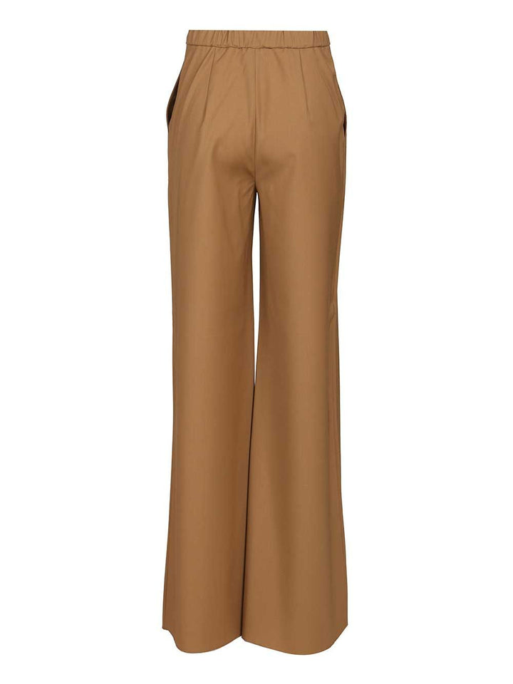 Max Mara Studio Wool Canvas Jogging Trousers - Beige | 559039811b8e66e497ccbd21e95d095f06f7ddec