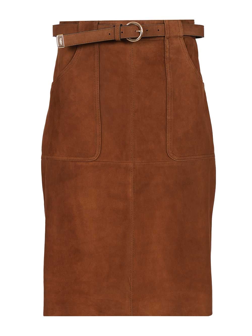 Max Mara Studio Suede Midi Skirt Skirts - Brown | 4ee1b6acf0a2943b33756054a70783aaae37c8df