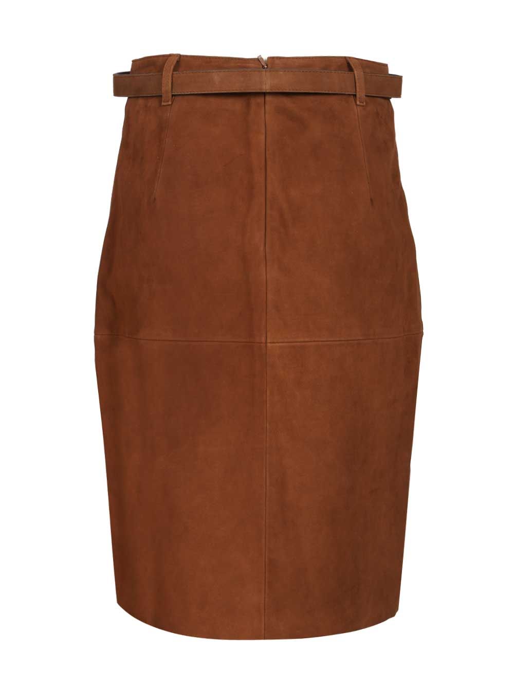 Max Mara Studio Suede Midi Skirt Skirts - Brown | c881820ce5e4840071d500033d5cae85aca4bd48