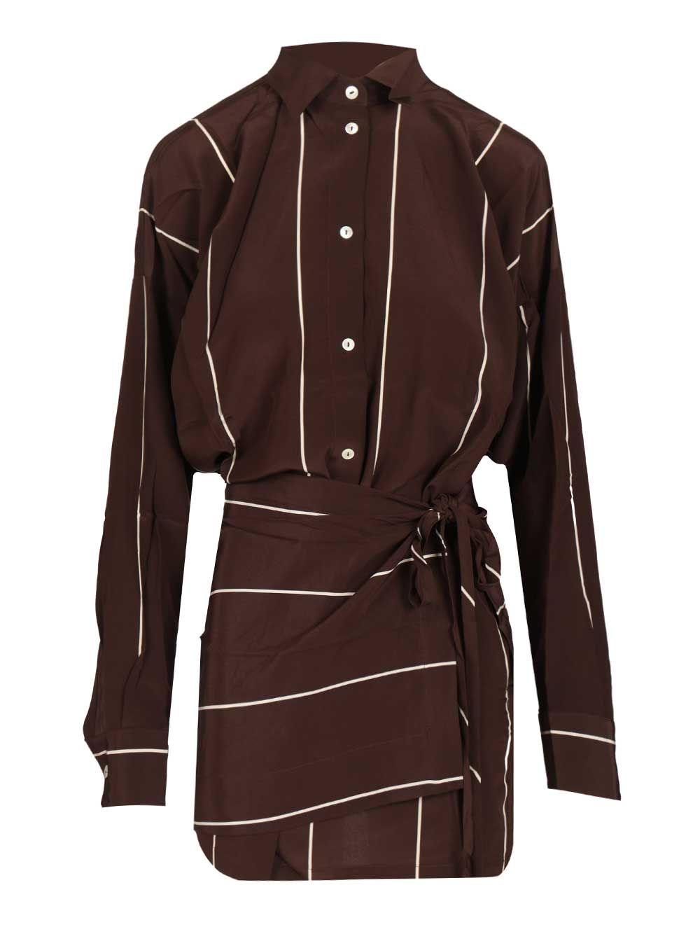 Bondi Born Orta Silk Mini Dress Dresses - Brown | d19c0a40bd8fefcea39db51a3be2bf902e3c69fc