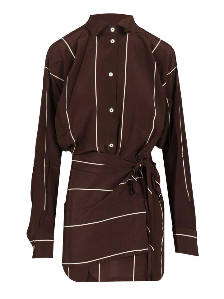 Bondi Born Orta Silk Mini Dress Dresses - Brown | d19c0a40bd8fefcea39db51a3be2bf902e3c69fc