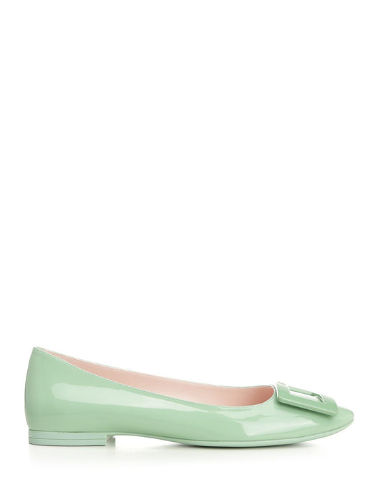 Patent Leather Gommettine Ballerinas Scarpe Basse Green