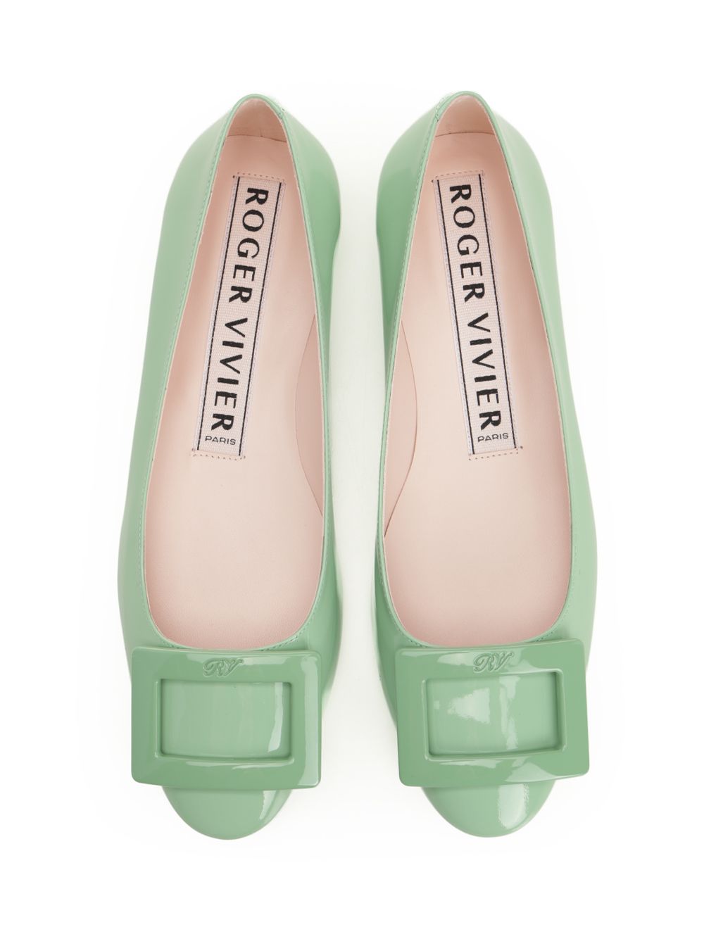 Roger Vivier Patent Leather Gommettine Ballerinas Scarpe basse - Green | 4aa539ad7f360966d467d1a97a54fcc7d742e8c2