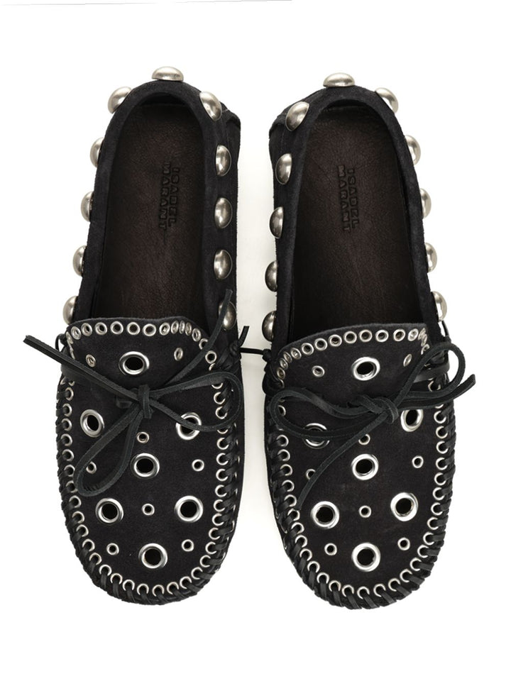 Isabel Marant Suede Eyelets Moccasin Scarpe basse - Black | 7dceae41577200ef26e46aec4141540af6c8ddef