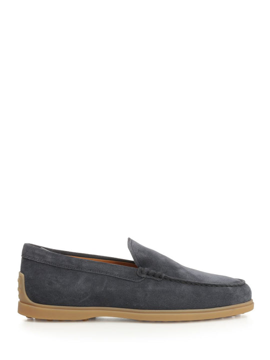 Suede Leather Moccasin Slipper Scarpe Basse Blue