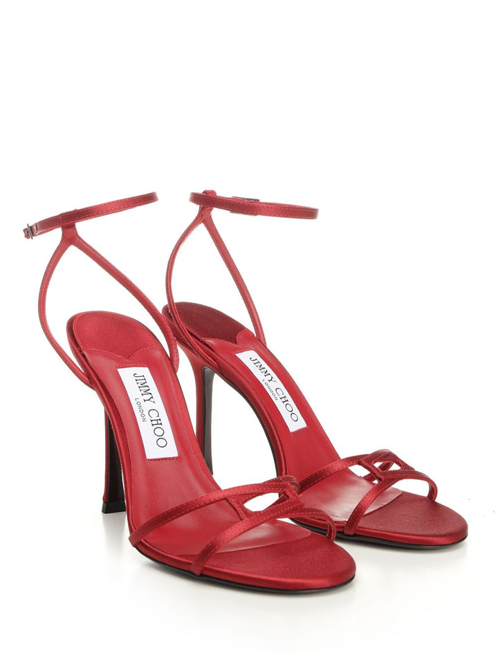 Jimmy Choo Leo 100 Sandals - Red | 78721c4f3368ff0bfbc6f70a37e08499f80d7d55