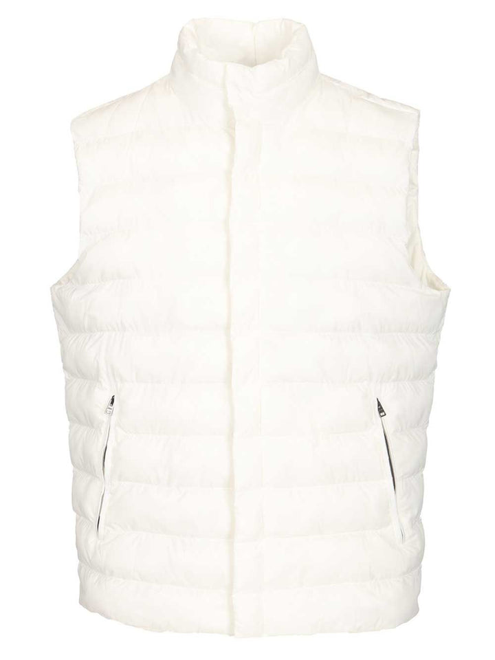 Herno Padded Vest Coats - White | 72dd68bd5e55a1a97230f586e921c0c5ce99afa4