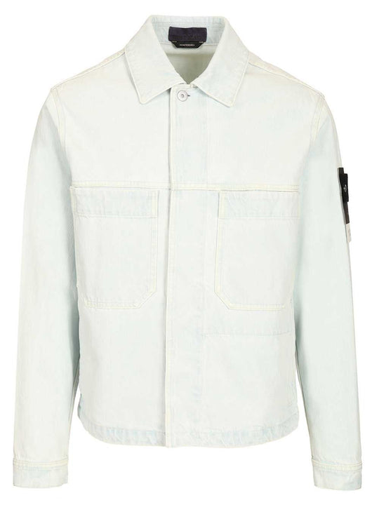Coach Jacket In Ultra Bleached Denim Jackets Light Blue