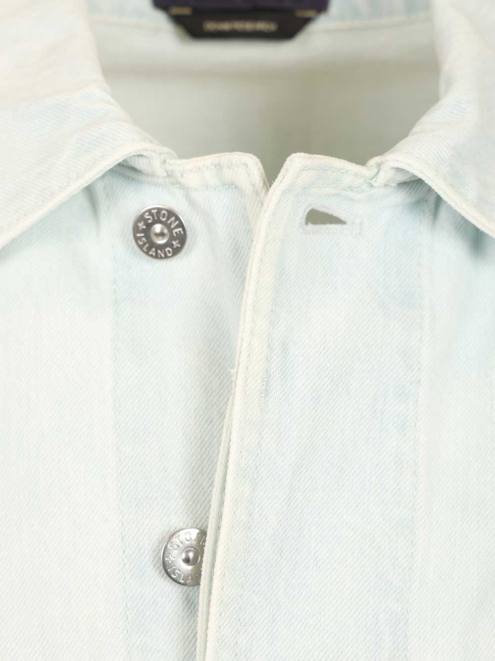 Stone Island Denim Research Coach Jacket In Ultra Bleached Denim Jackets - Light blue | 711cc362f7cdd01ebb8fdf9fb78f44ae8f9321a2