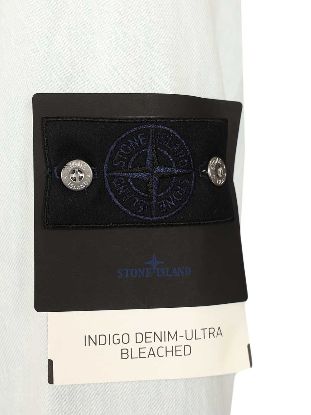 Stone Island Denim Research Coach Jacket In Ultra Bleached Denim Jackets - Light blue | dadb40696f248973635b831f42481a00a0e37d95