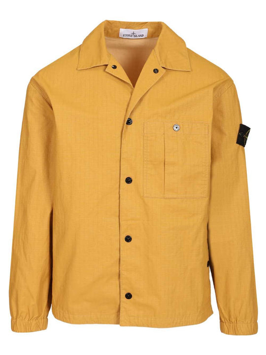 Overshirt In Resin-Treated Cotton Ripstop Jackets Yellow