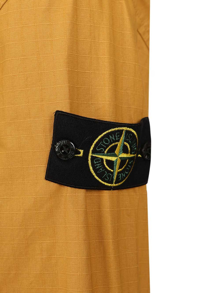 Stone Island Overshirt In Resin-Treated Cotton Ripstop Jackets - Yellow | 520d0616b8a1fbc8c5ea8616645c11daf601e637