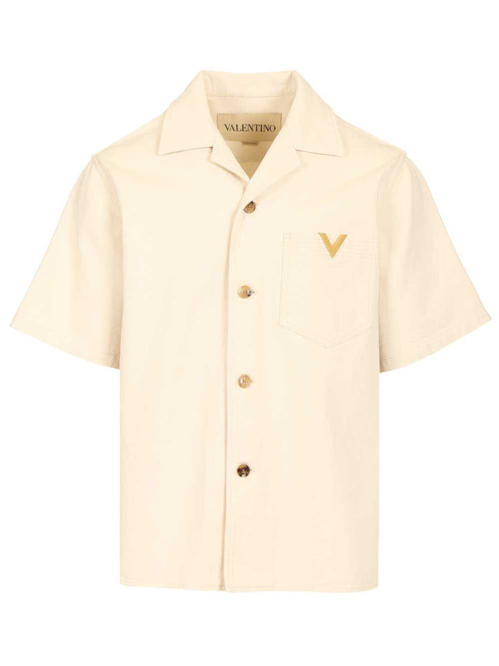 Valentino Garavani Valentino Denim Bowling Shirt Jackets - White | 2fd595b7f7226a27878930fda3efba764e94fe68
