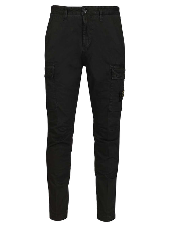 Cargo In Broken Cotton Twill Trousers Black