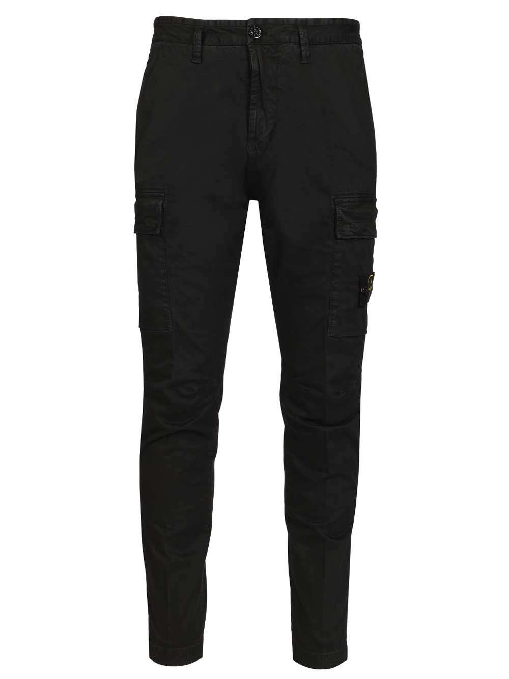 Stone Island Cargo  In Broken Cotton Twill Trousers - Black | 3c85c50dde9386783dc93fef181817be97cfd107
