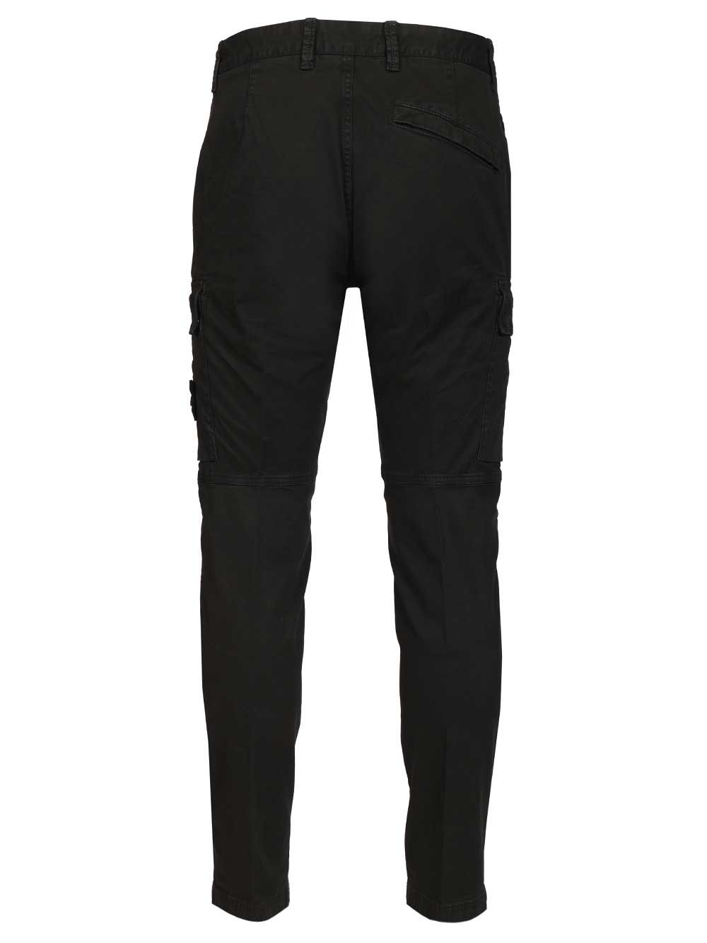Stone Island Cargo  In Broken Cotton Twill Trousers - Black | babff11ba1e3be644be599fa5718cbec62a64b11