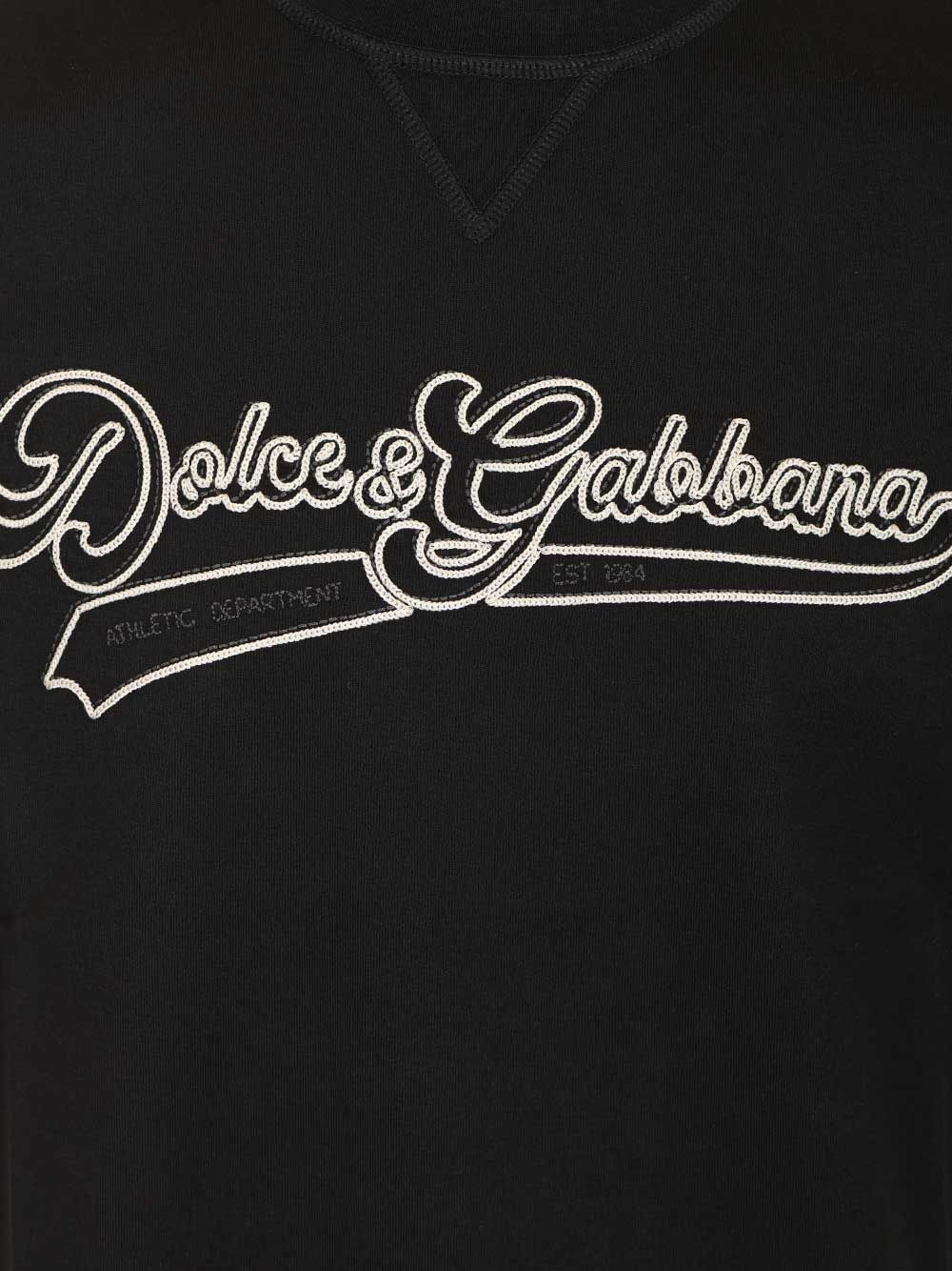 Dolce & Gabbana Cotton  With Embroidery T-Shirt - Black | d1d65a028455807de77ccba597715a1a5d2a04af