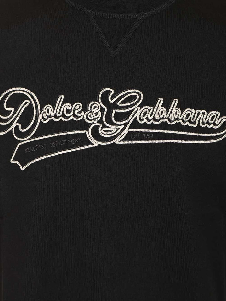 Dolce & Gabbana Cotton  With Embroidery T-Shirt - Black | d1d65a028455807de77ccba597715a1a5d2a04af