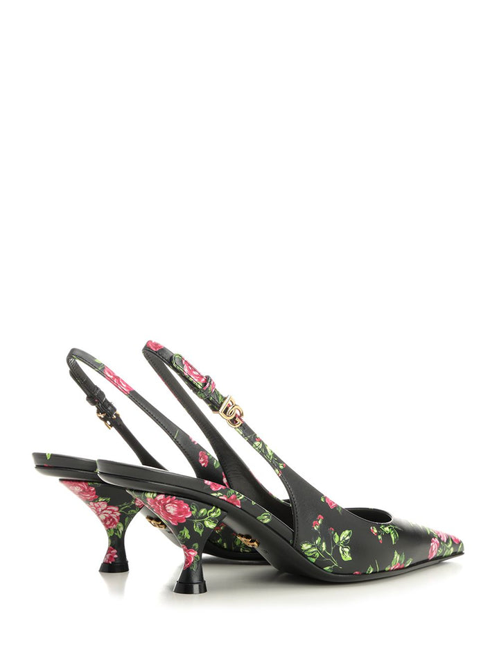 Dolce & Gabbana Lollo Slingback In Printed Leather Pumps - Multicolor | 04a6209e410571b4c43a78514579b1aea2cebaa1