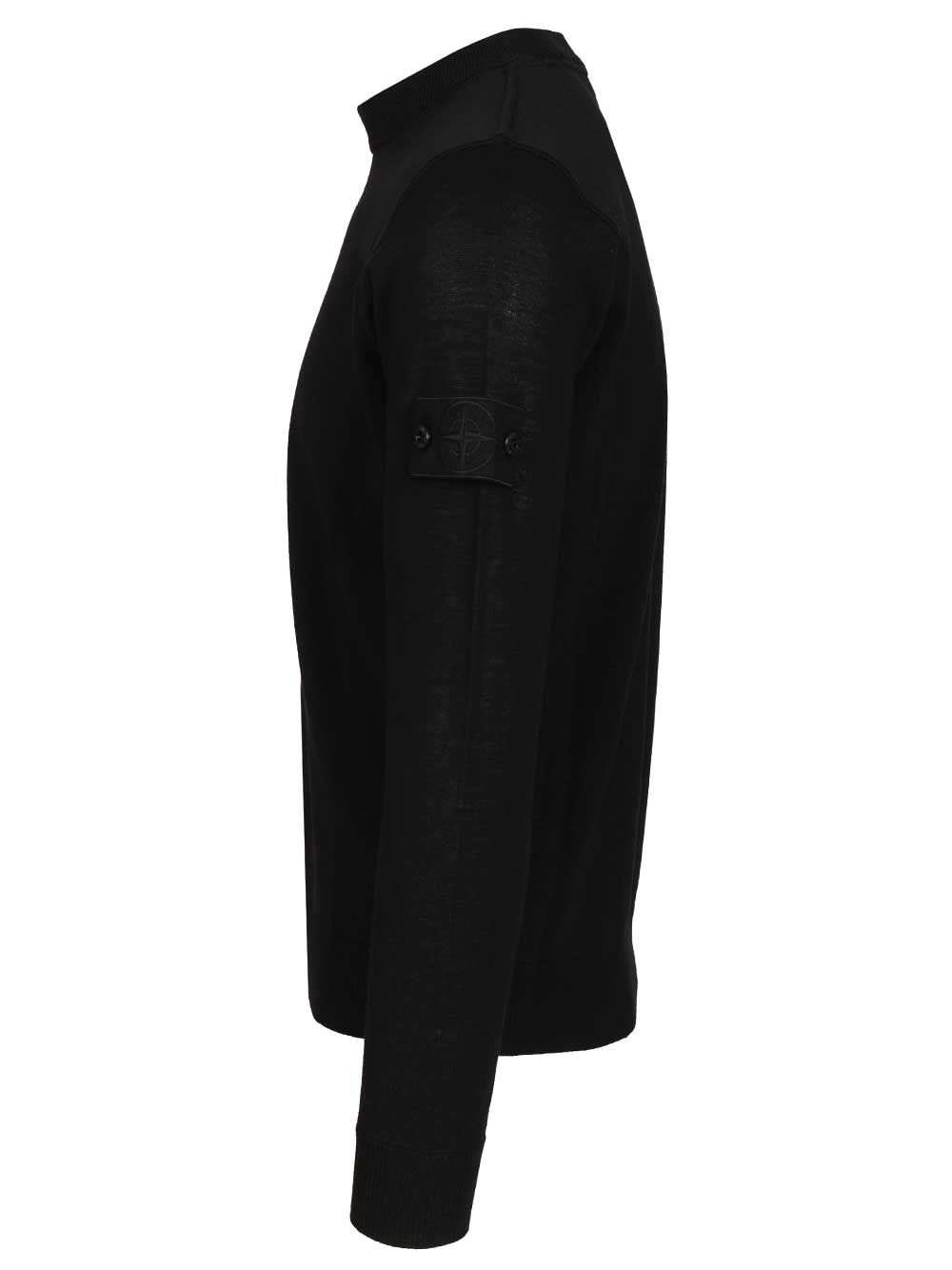 Stone Island Crew Neck Sweater Knitwear - Black | f35bc55c813eb414d48baf3393ad6956371fc821